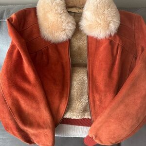 Cozy Women's Teddy Jacket in Warm Orange